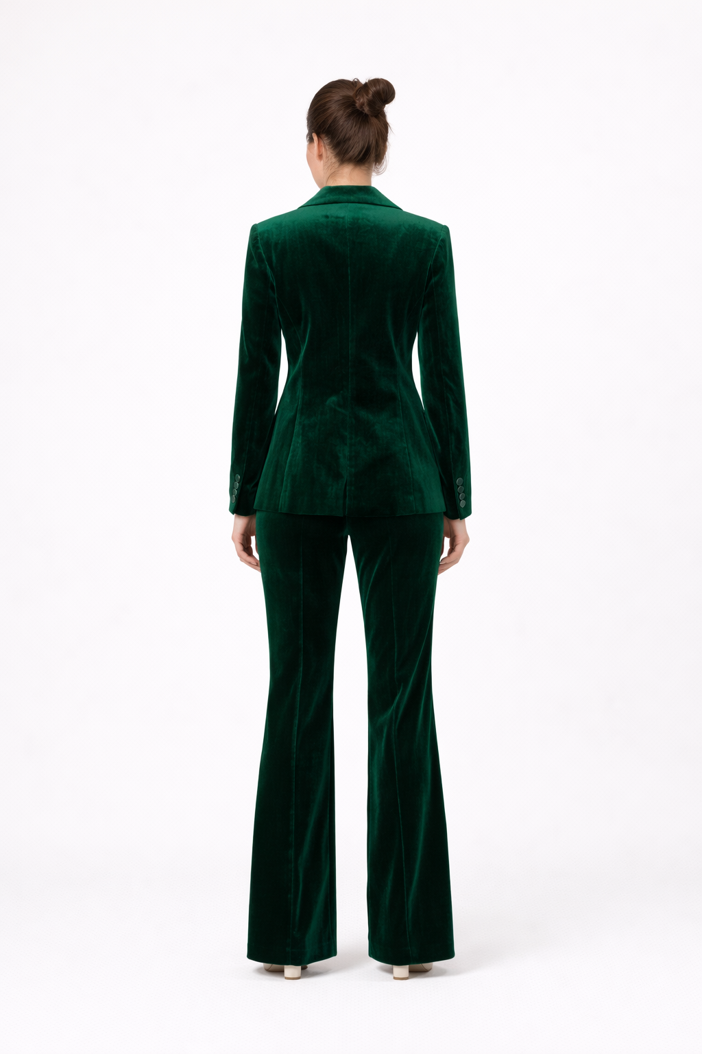 Ensemble femme - blazer et pantalon long pattes d'elph - Velours - Isabelle