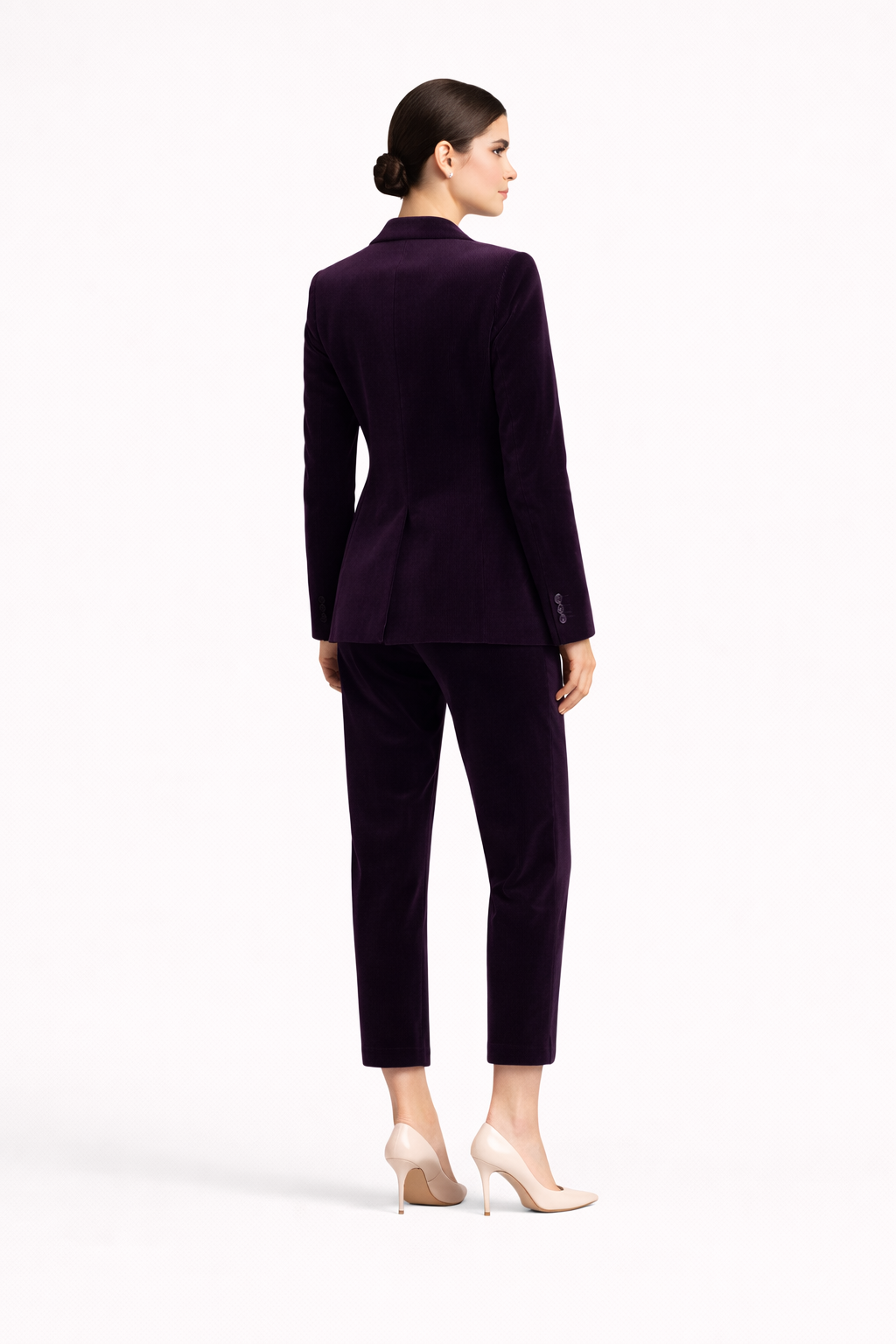 Ensemble femme - blazer et pantalon 7/8-ème - Velours - Maria