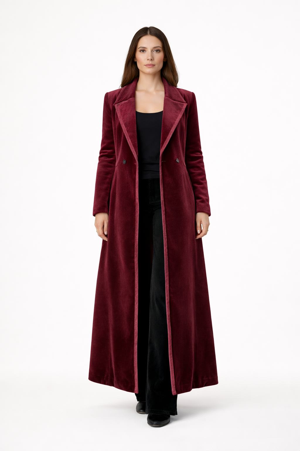 Manteau femme long  - Velours - Suzana