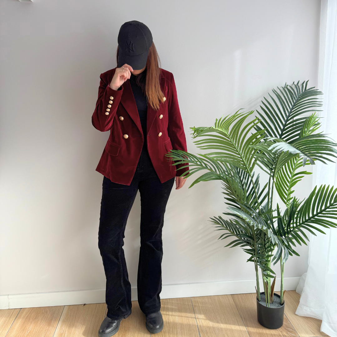 Blazer femme - officier - Cintré - Velours - Aïcha