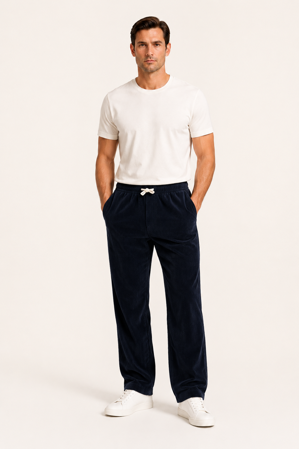 Jordi-Pantalon homme en velours côtelé