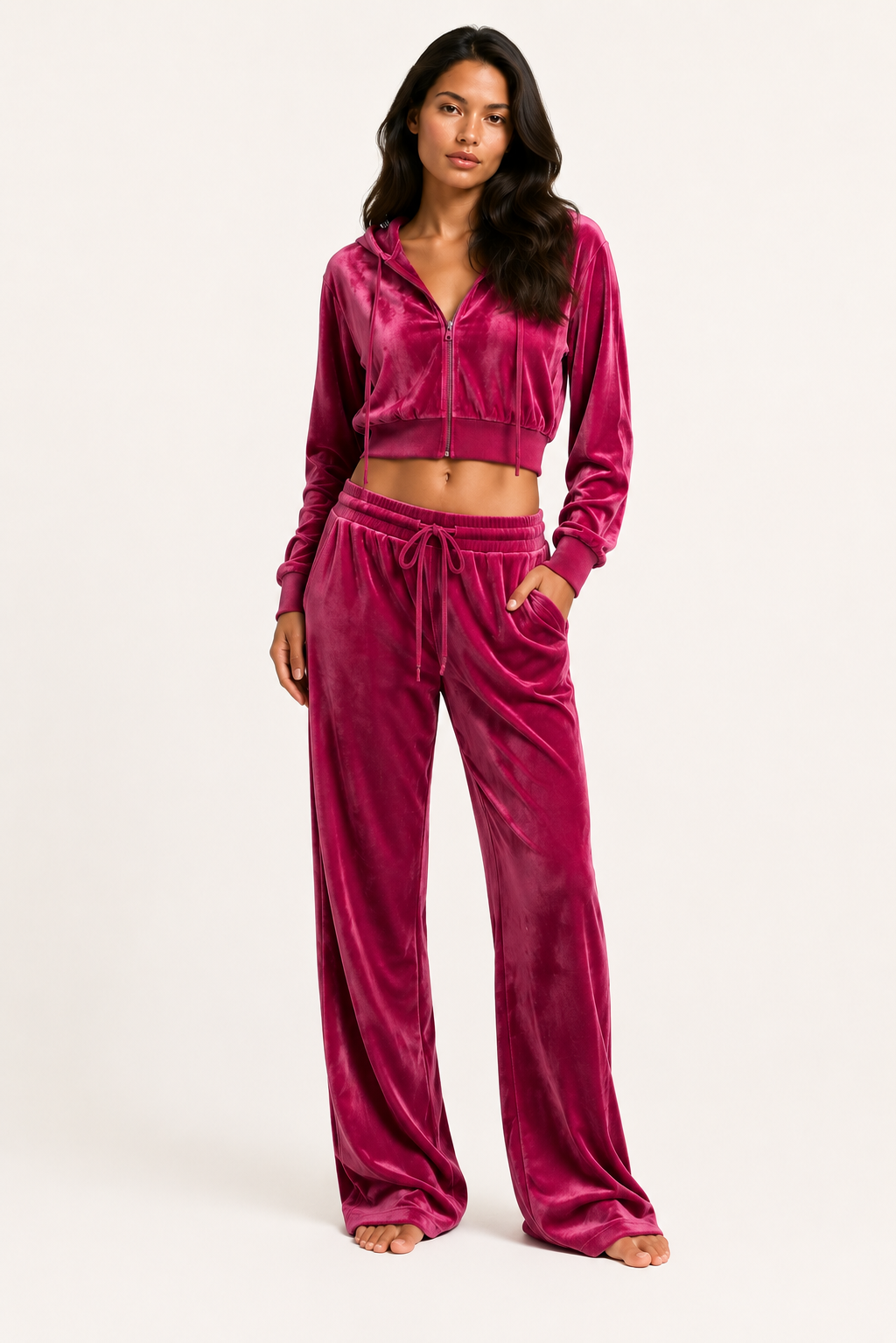Catia- Ensemble jogging femme en velours