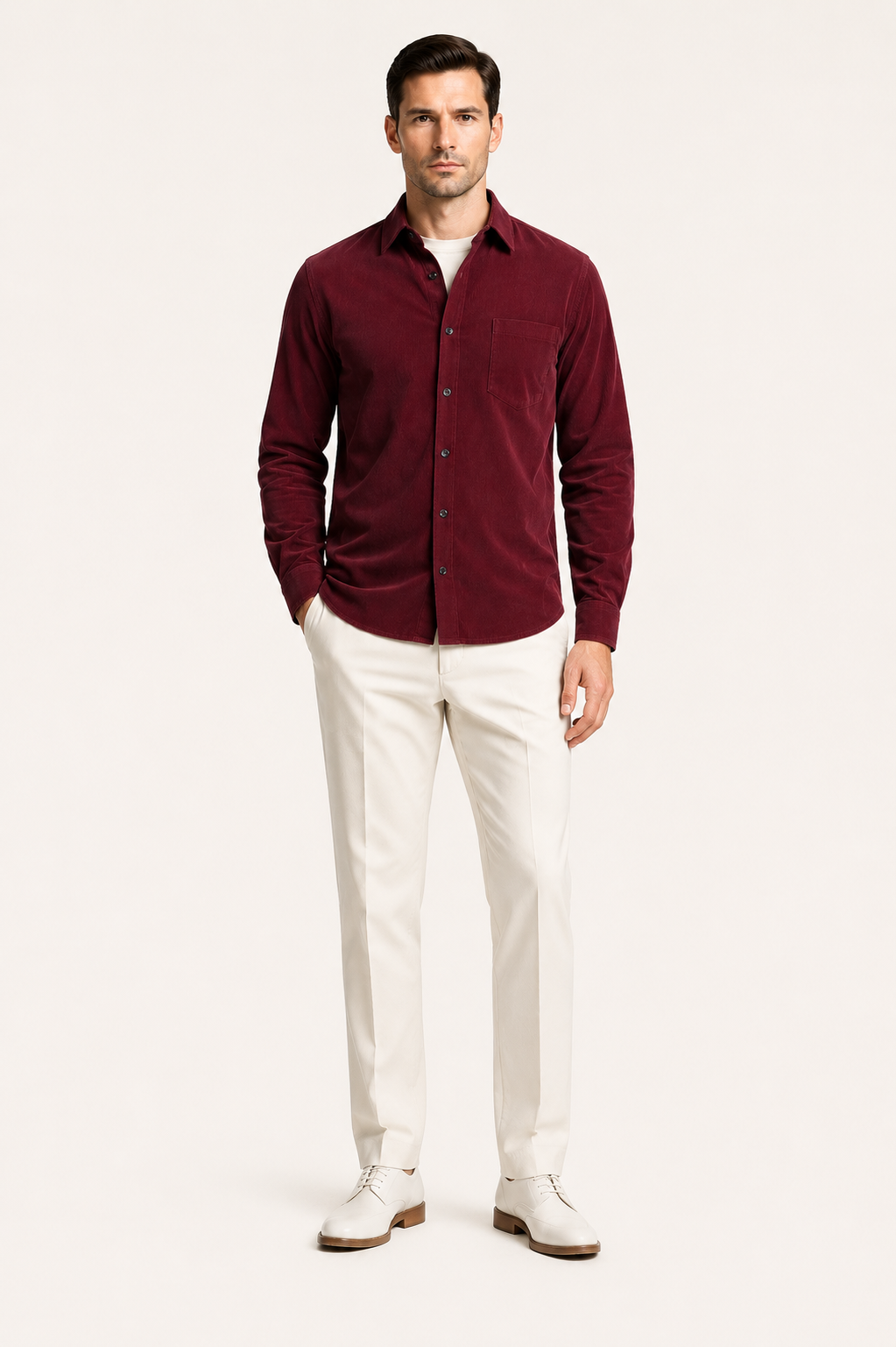 Ethan-Chemise en velours côtelé- poche poitrine