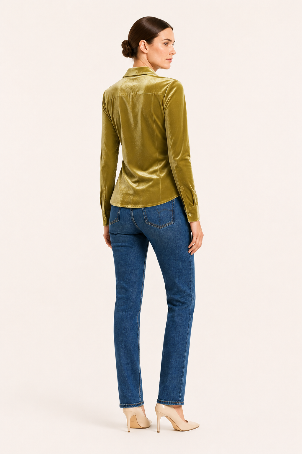 Emma- Chemise femme-en velours- manches longues