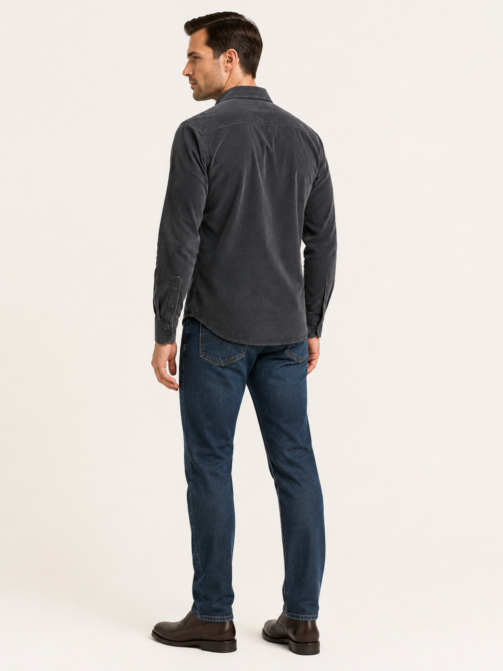 Paolo-Chemise homme en velours côtelé