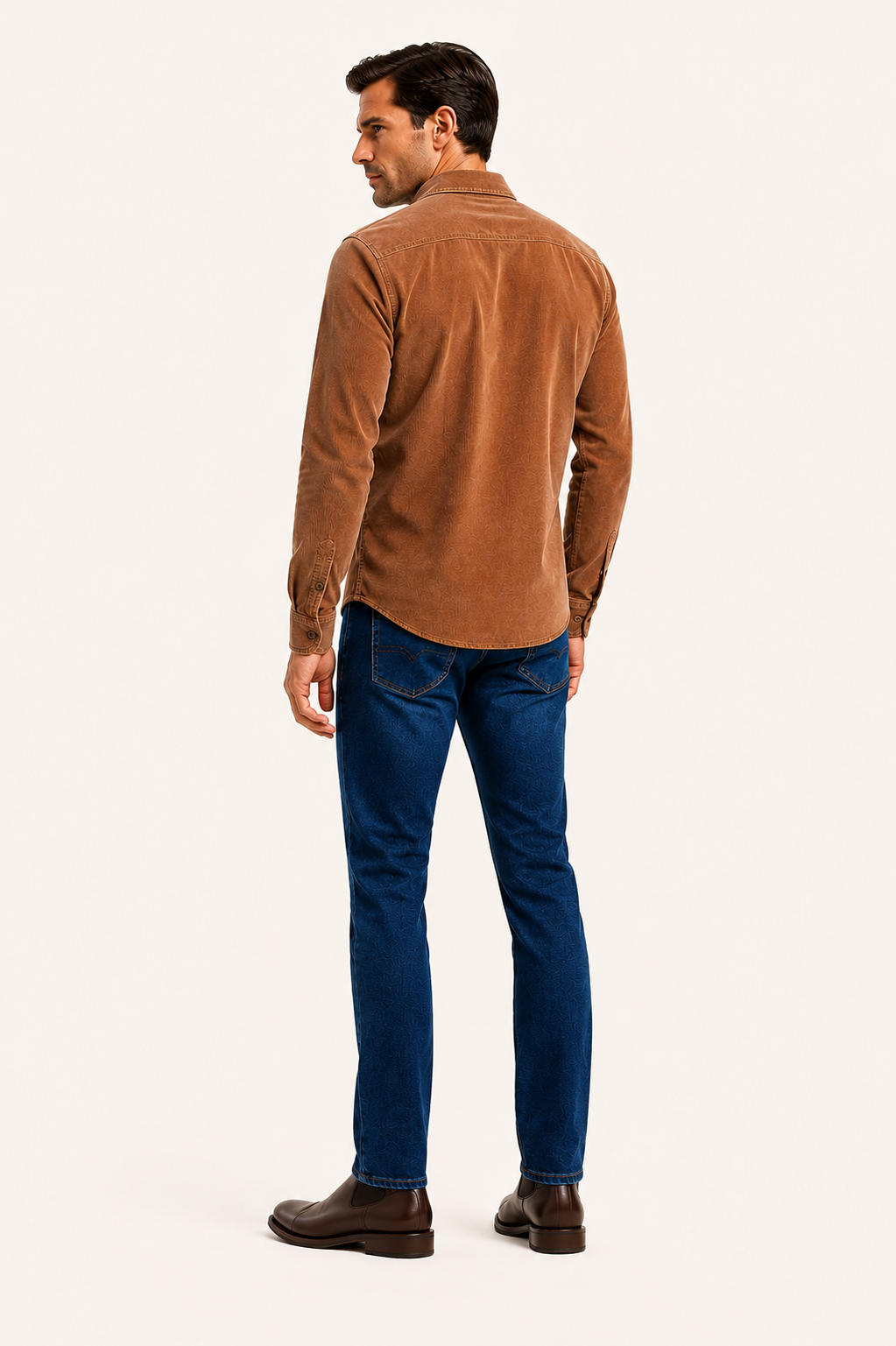 Paolo-Chemise homme en velours côtelé