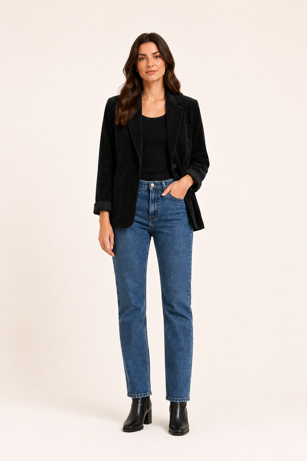 Gaëlle – Blazer en velours côtelé femme décontracté