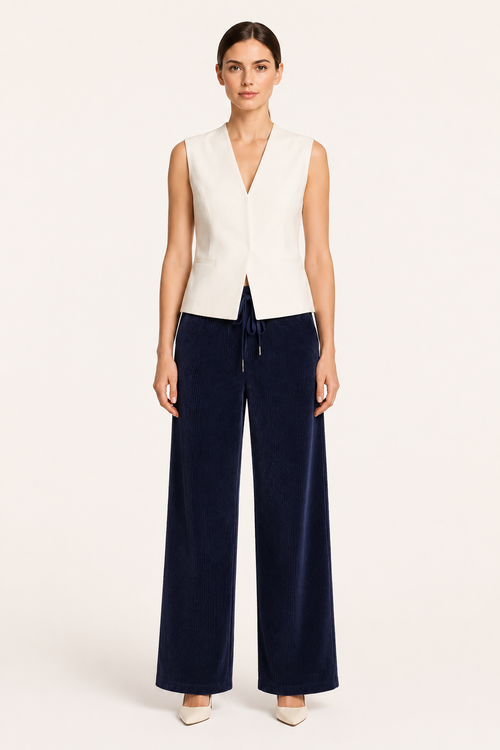 Alba- Pantalon femme- Velours Côtelé- Fluide