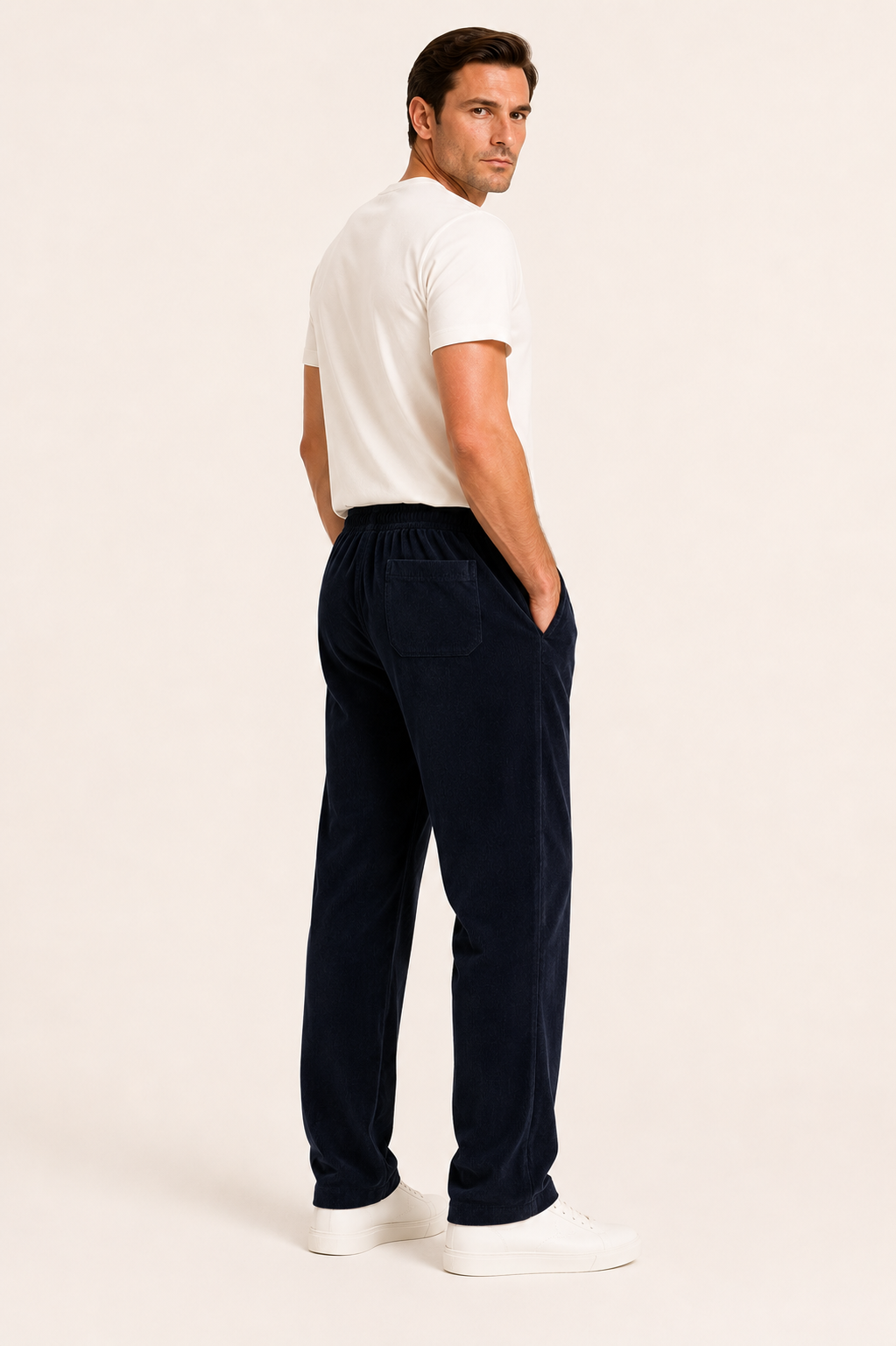 Jordi-Pantalon homme en velours côtelé
