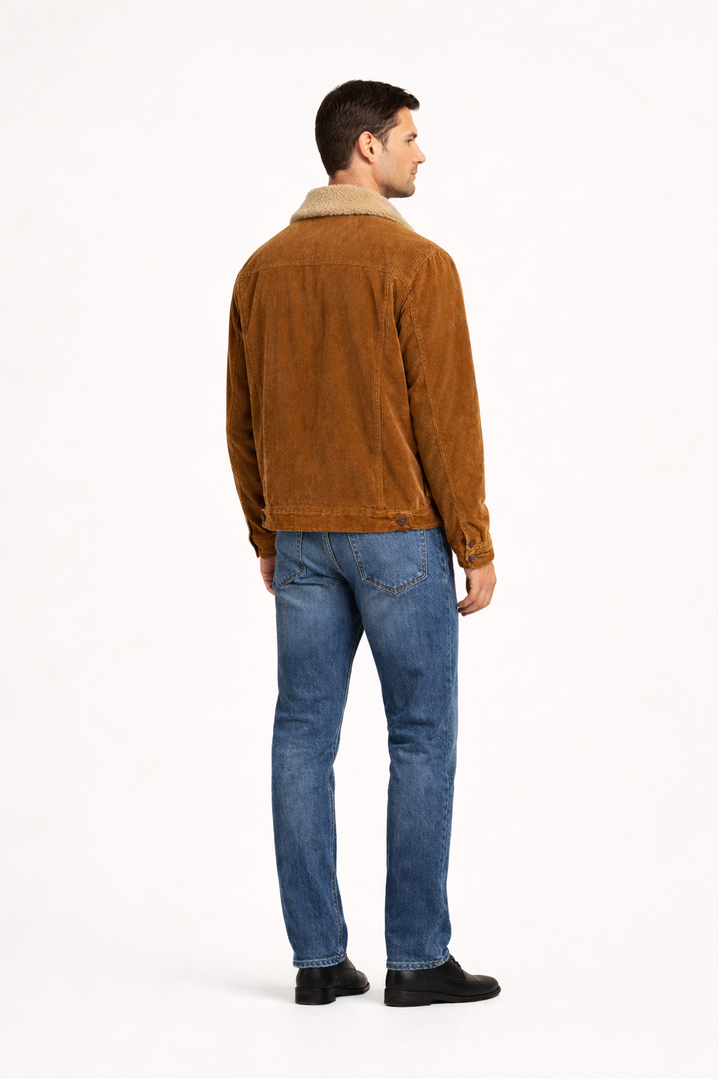 Antoine-Veste d'hiver homme en velours côtelé-intérieur molletonné