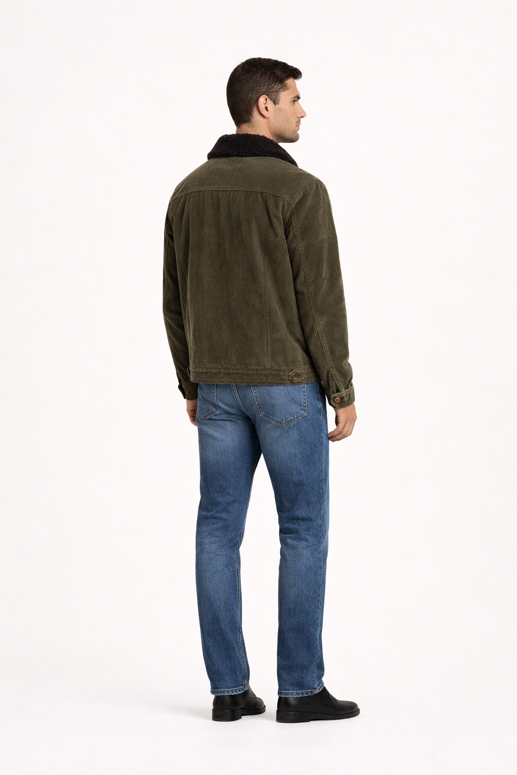 Antoine-Veste d'hiver homme en velours côtelé-intérieur molletonné