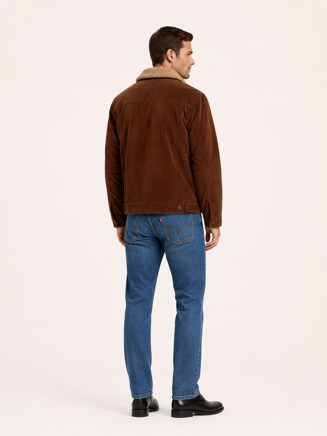 Antoine-Veste d'hiver homme en velours côtelé-intérieur molletonné