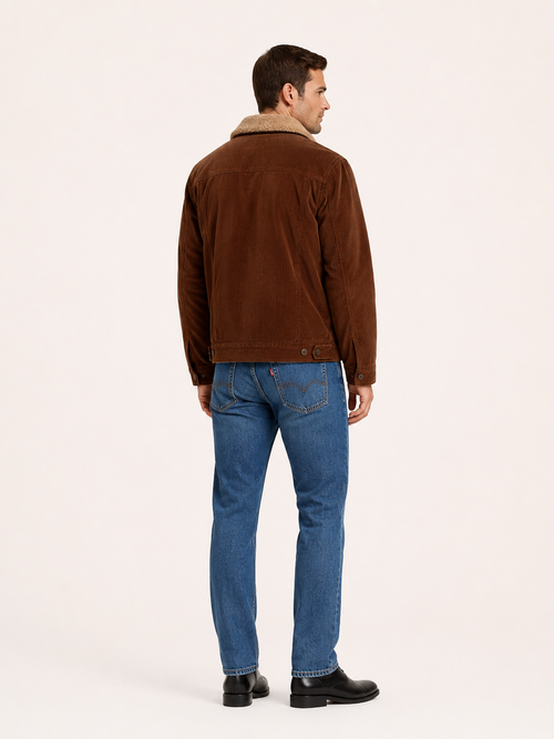 Antoine-Veste d'hiver homme en velours côtelé-intérieur molletonné