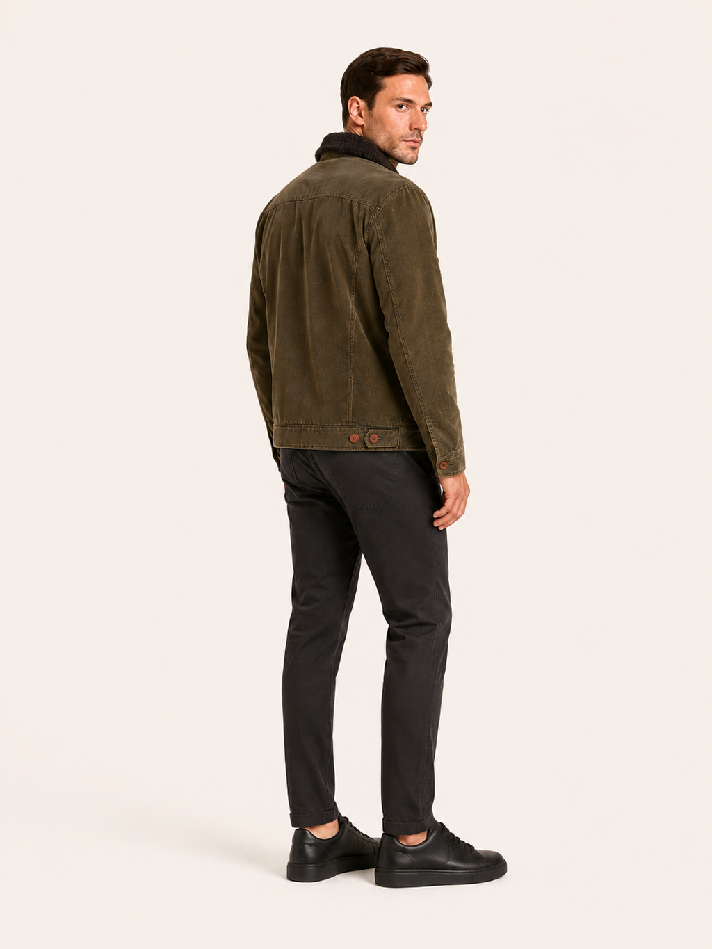 Antoine-Veste d'hiver homme en velours côtelé-intérieur molletonné