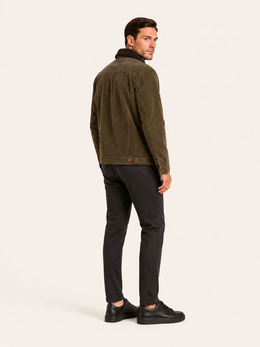 Antoine-Veste d'hiver homme en velours côtelé-intérieur molletonné