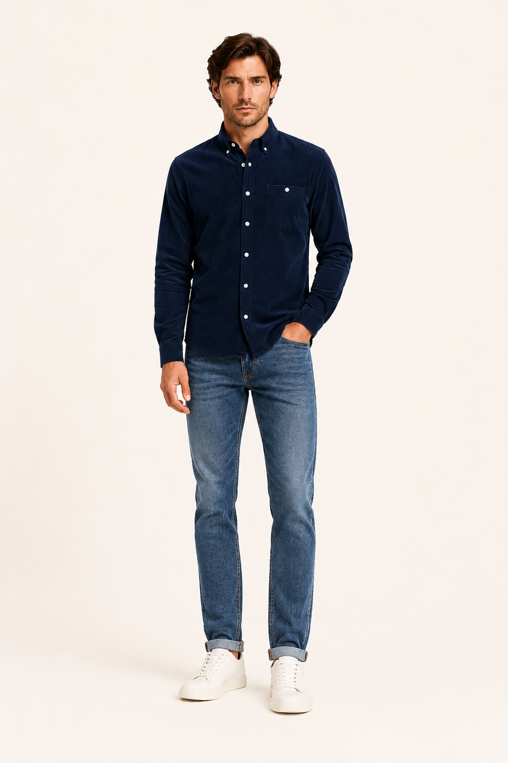 Bernard-Chemise homme en velours côtelé
