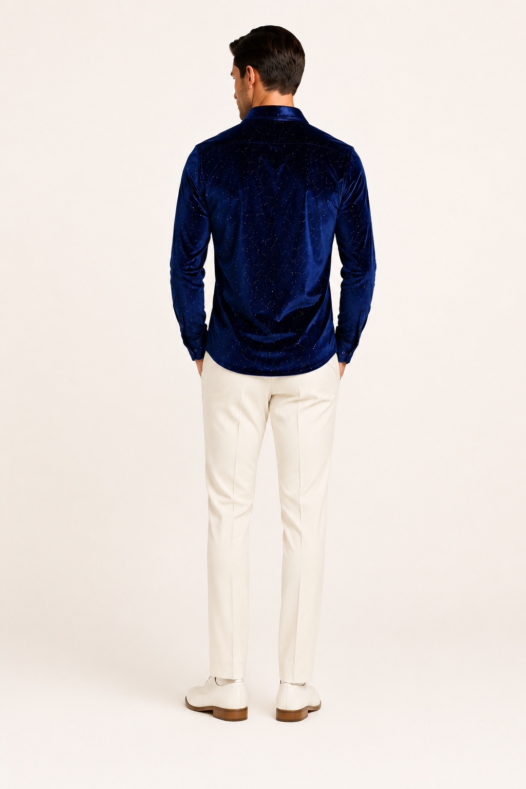 Boris-Chemise homme en velours- à paillettes