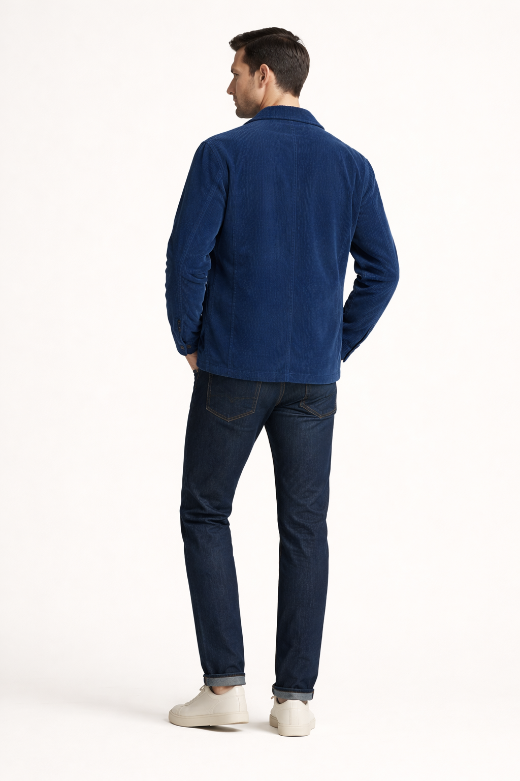 Simon – Blazer en velours côtelé homme décontracté double poches