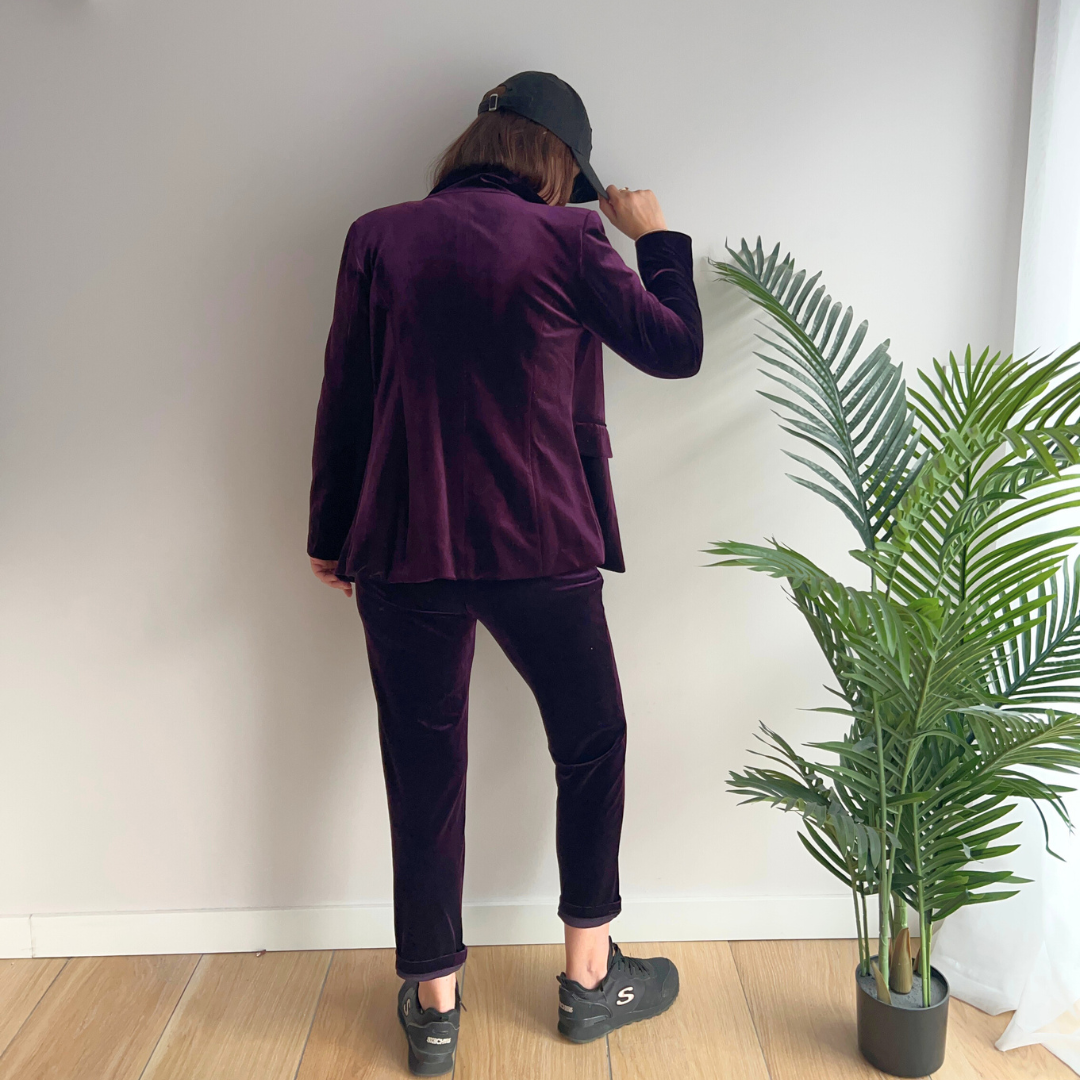 Ensemble femme - blazer et pantalon 7/8-ème - Velours - Maria
