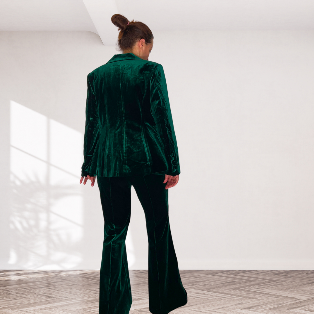 Ensemble femme - blazer et pantalon long pattes d'elph - Velours - Isabelle