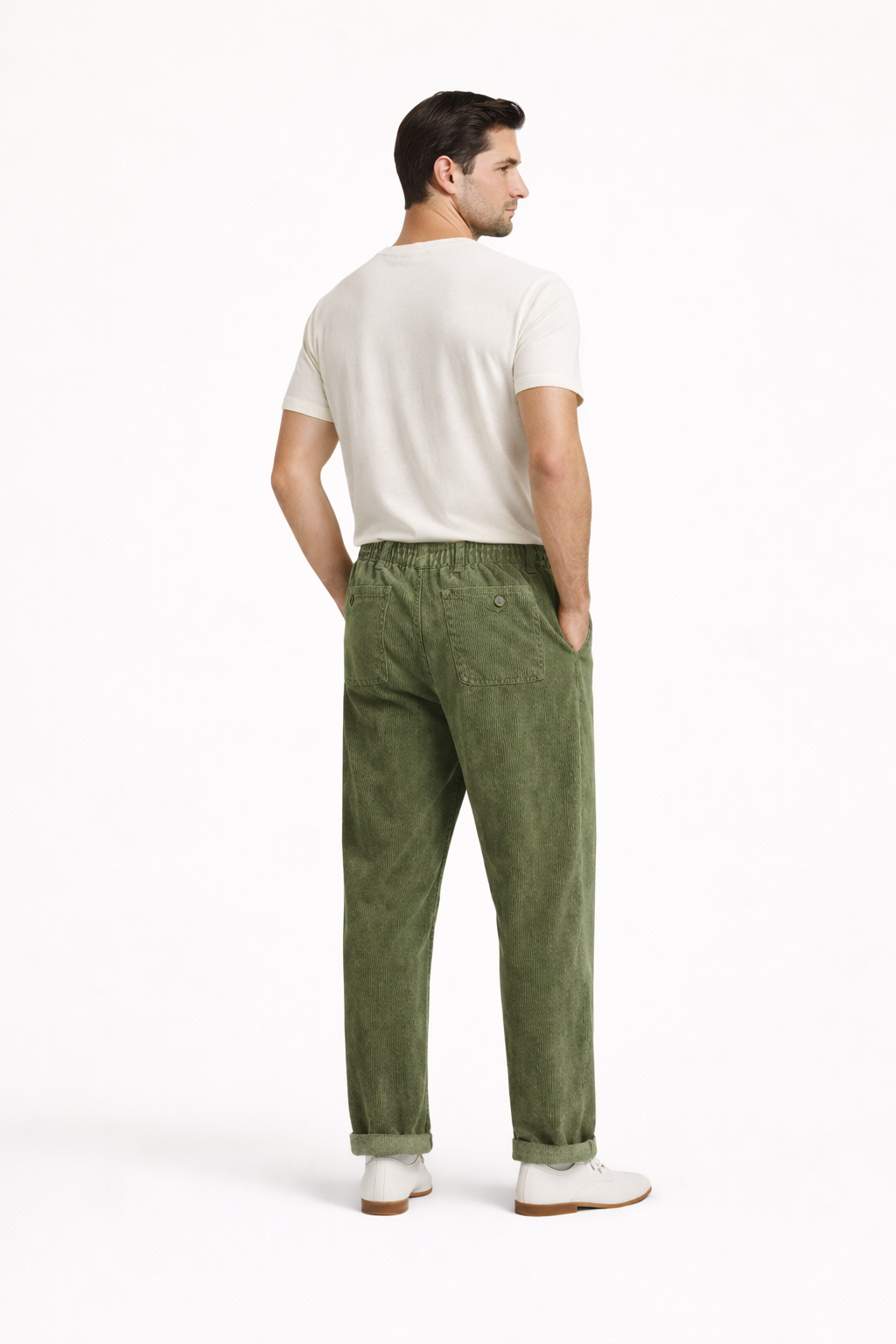 Raul-Pantalon homme Velours côtelé large