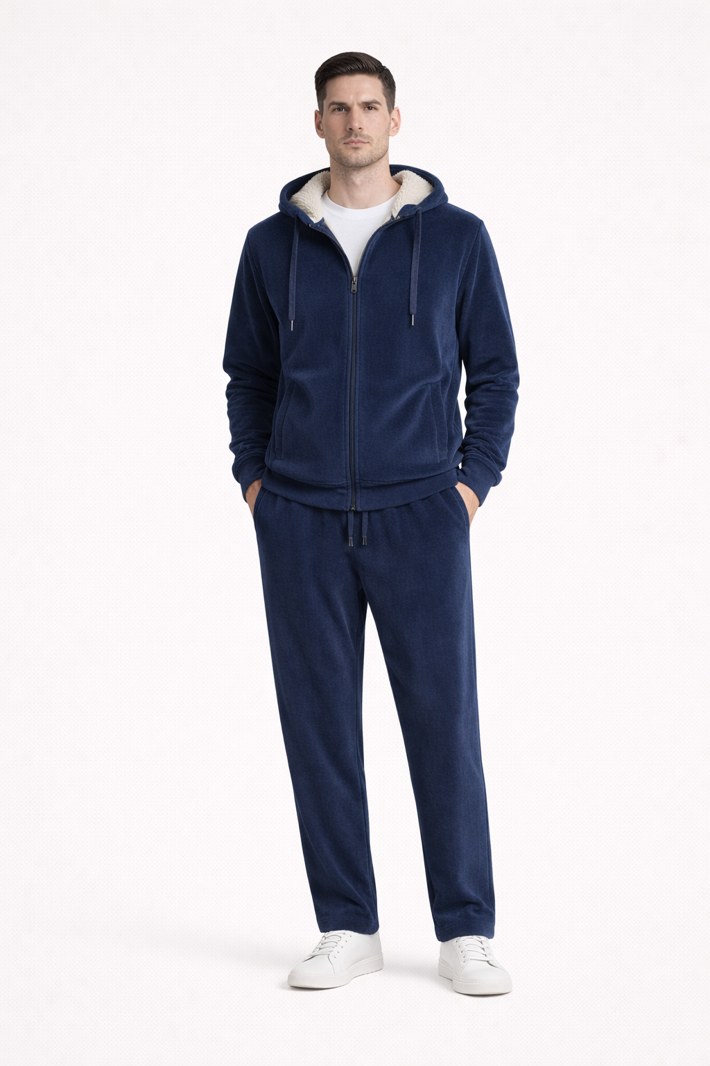 Carl-Ensemble jogging homme en velours-interieur molletonné - coupe droite