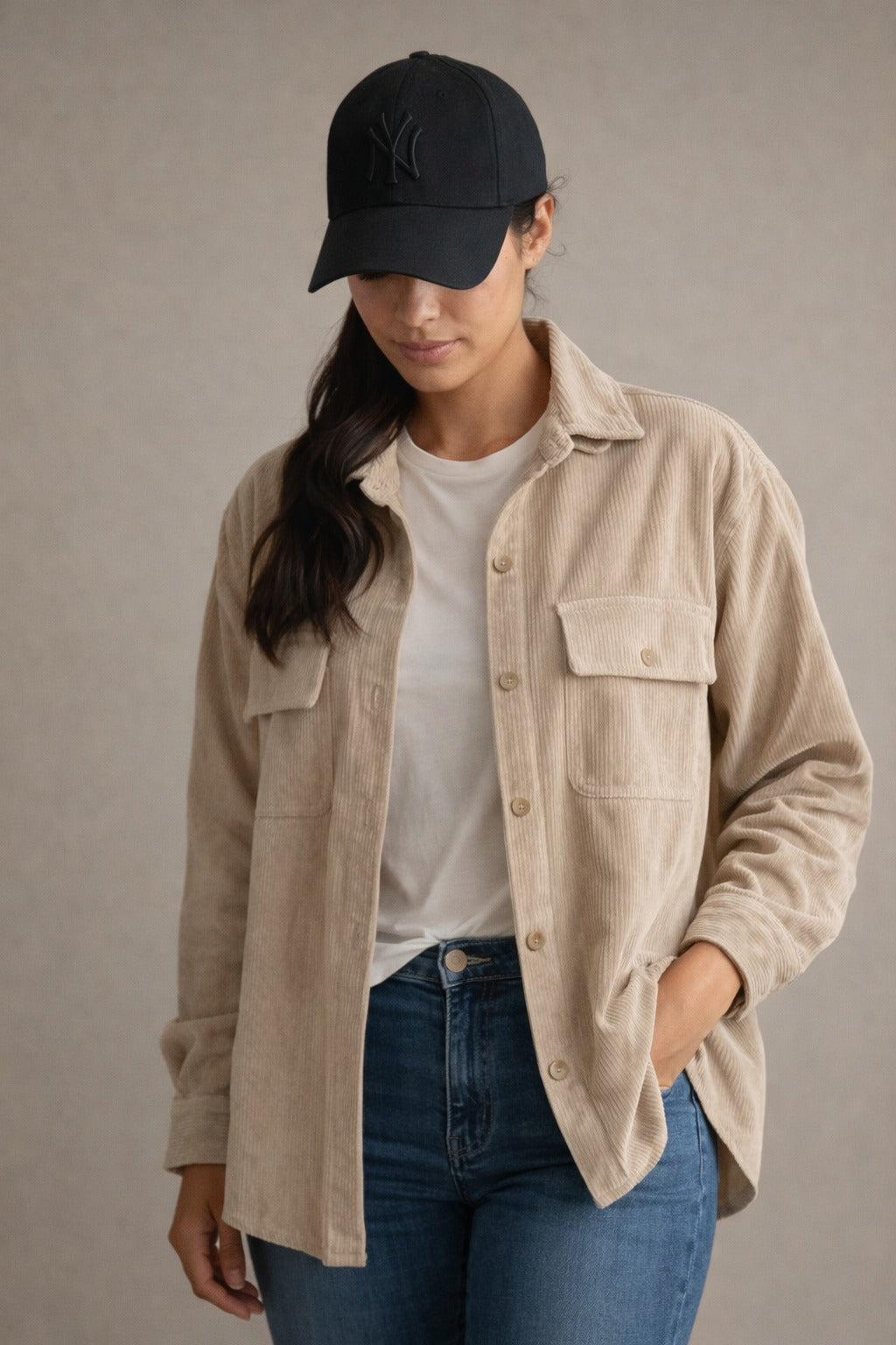 Sur chemise femme - Velours côtelé - Nadine