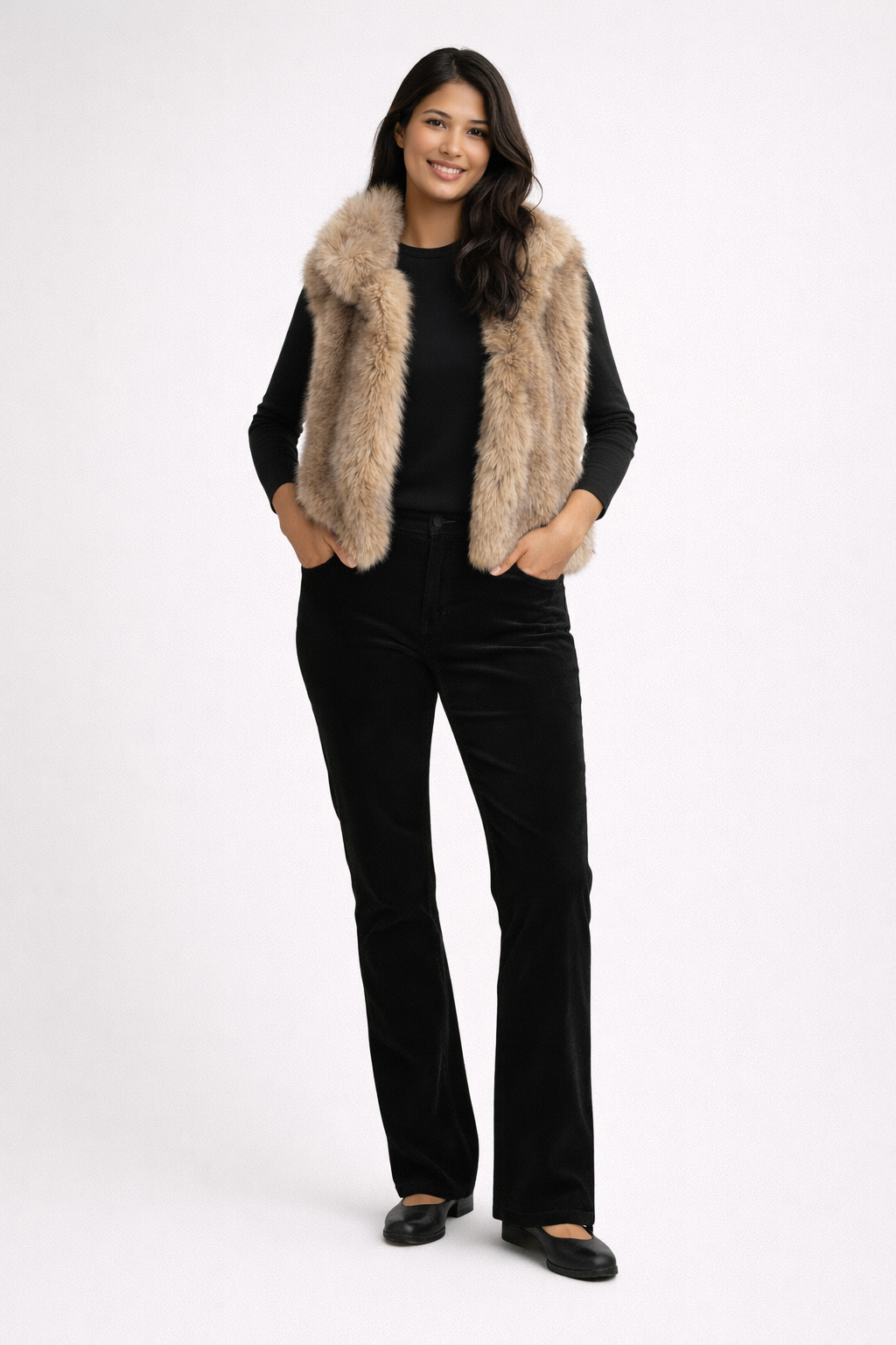 Pantalon femme - évasé - Velours côtelé - Ricarda