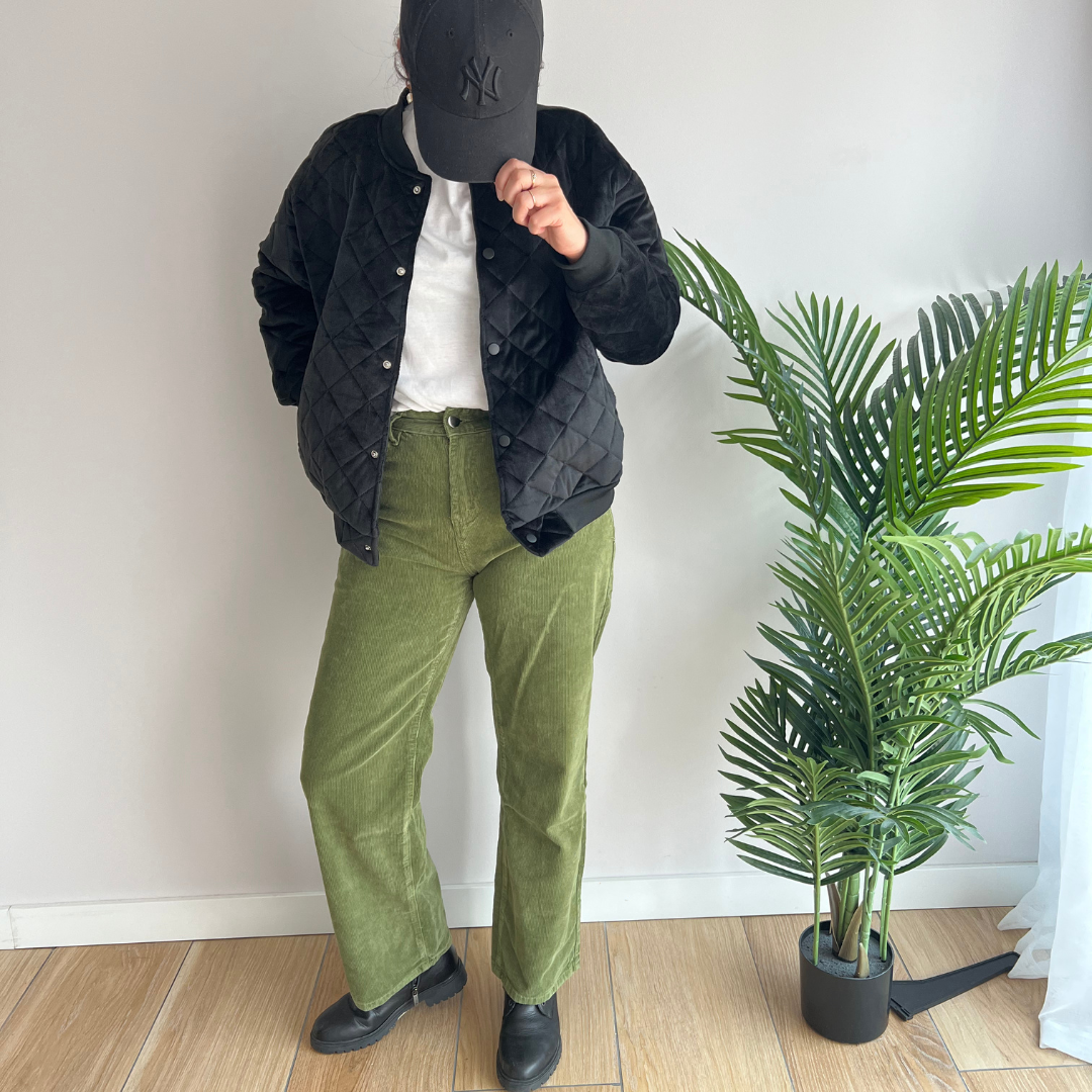 Pantalon femme - large - Velours côtelé - Olivia