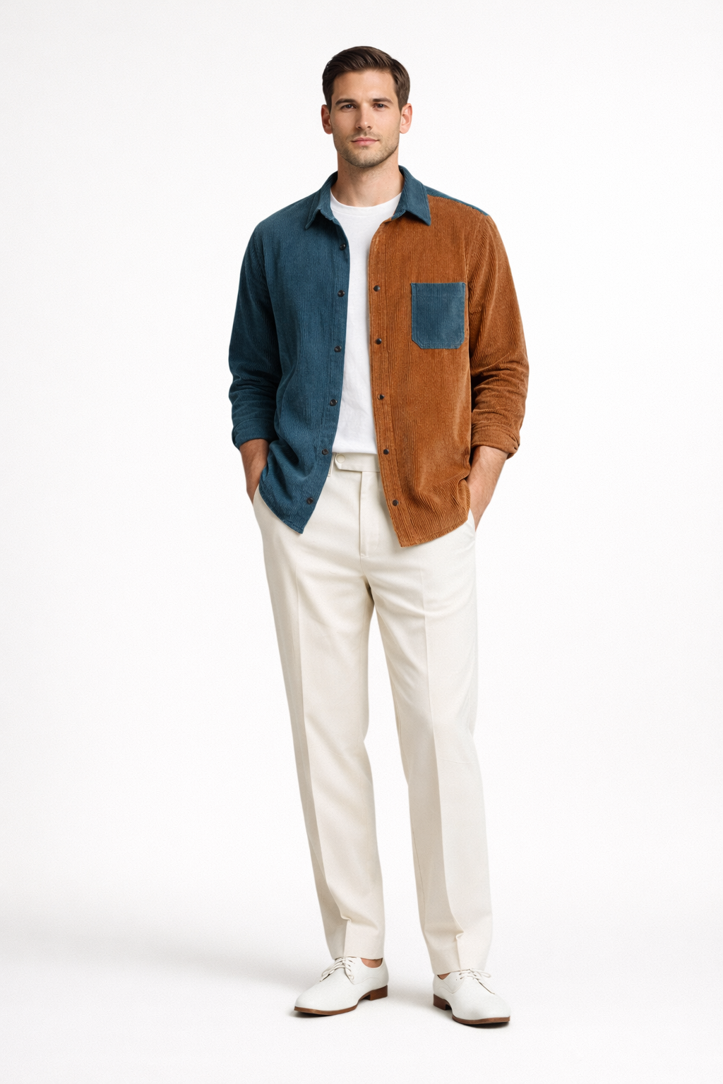 José-Sur chemise homme en velours côtelé