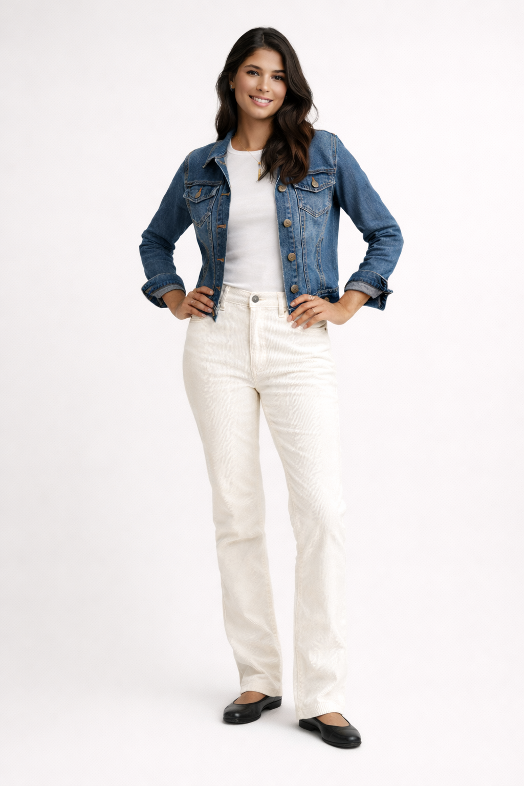 Pantalon femme - évasé - Velours côtelé - Ricarda