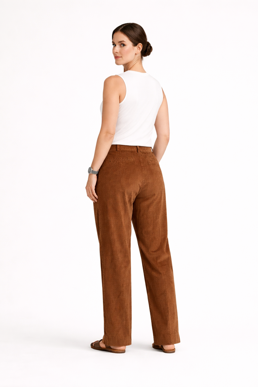 Pantalon femme - coupe droite - léger - Velours côtelé - Faustine