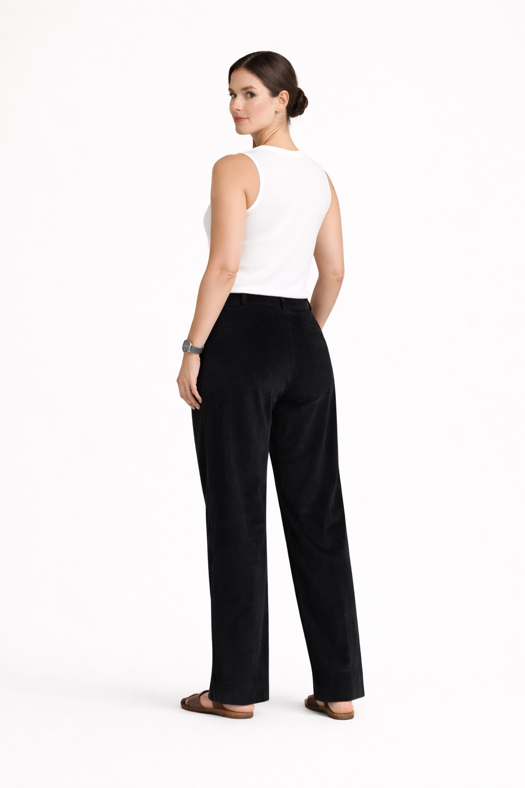 Pantalon femme - coupe droite - léger - Velours côtelé - Faustine